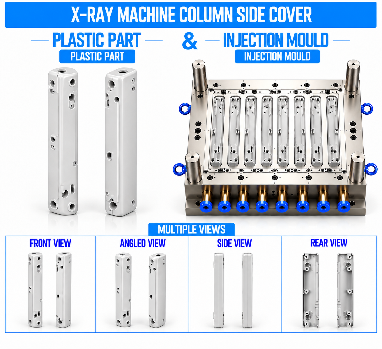 X-Ray Machine Plastic Column Side Cover Mould and Moulding Service